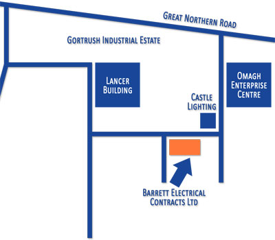 Map to Barrett Electrical Contracts Office